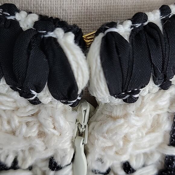 Tory Burch Black Ivory Sleeveless Tweed Midi Dress Medium - Picture 8 of 15